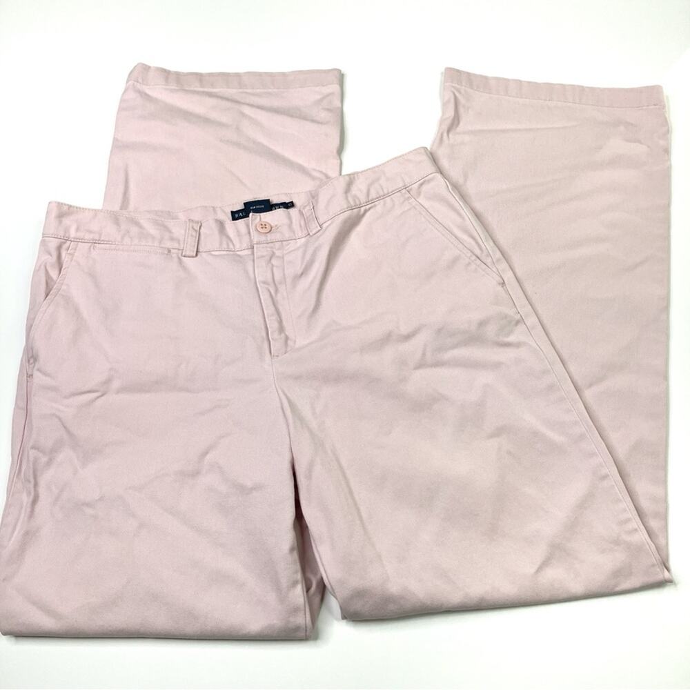 Ralph Lauren Classic Chino Light Pink Straight Leg Pants 100% Cotton Womens 10